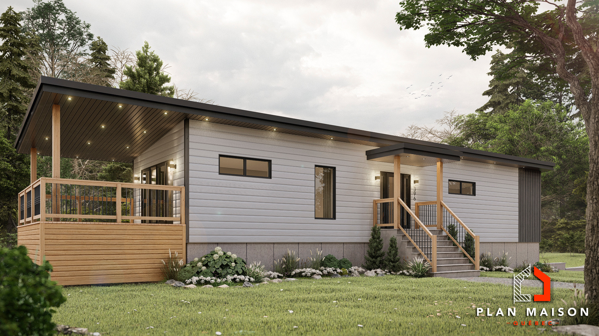 Maison rectangulaire de plain-pied | Plan Maison Québec